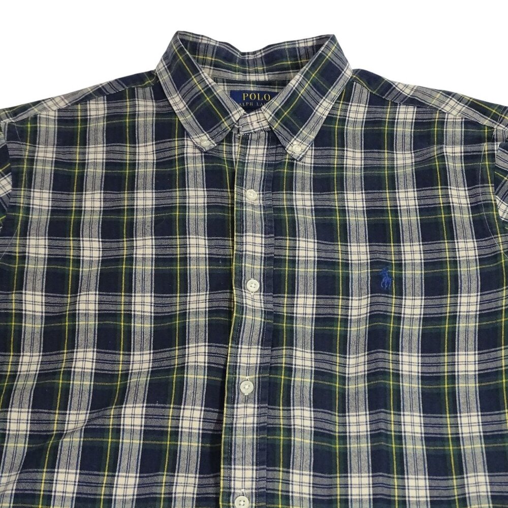 Polo Ralph Lauren Classic Fit Green Plaid Long Sleeve Button Down Shirt Size XL